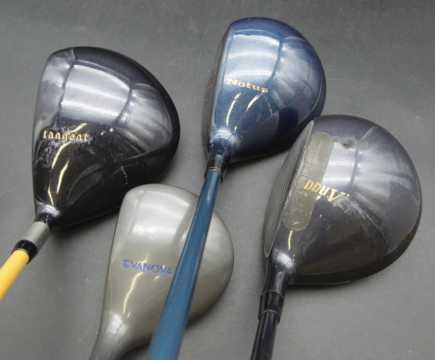 Set of 4 Drivers Mizuno Dunlop Tangent Evanova Stiff/Ladies Graphite Shafts