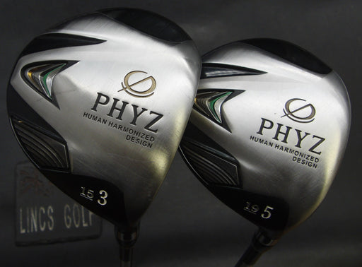 Set of 2 PHYZ Human Harmonized Design 15° 3 +19° 5 Woods Regular Graphite Shafts