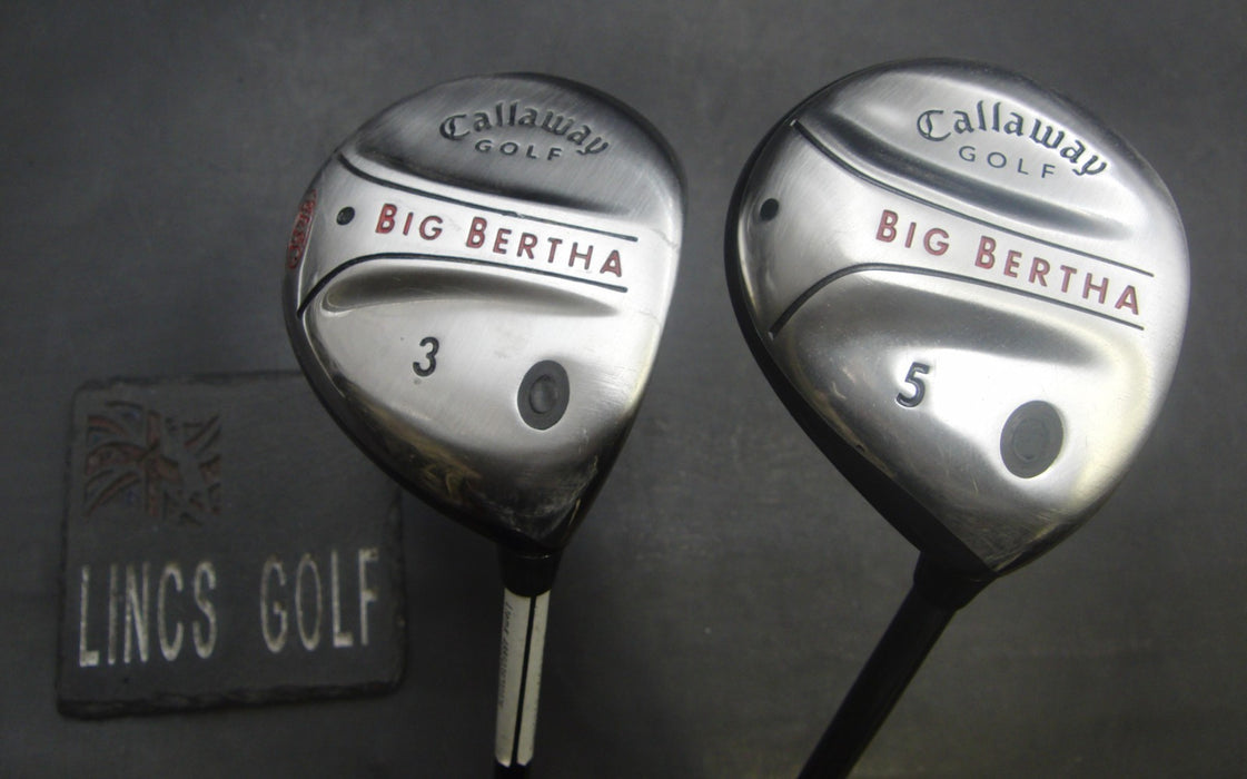 Set of 2 Callaway Big Bertha 3+ 5 Woods Regular Graphite Shafts Callaway Grips*