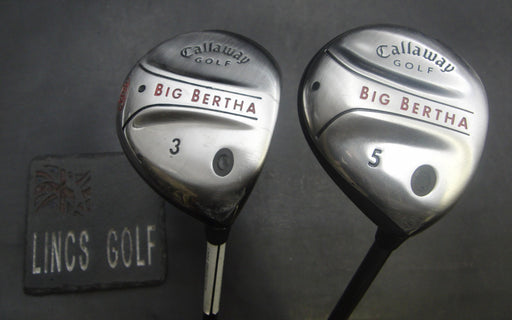 Set of 2 Callaway Big Bertha 3+ 5 Woods Regular Graphite Shafts Callaway Grips*