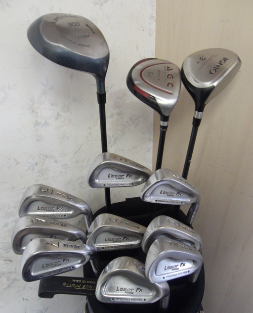 Set of Ram Lazer FX 3-SW Irons + Kamuipro Driver+ 3 + 5 Wood + Putter