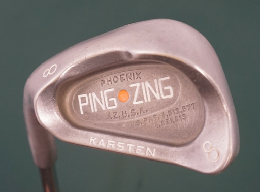 Left Handed Ping Zing Orange Dot 8 Iron Regular Steel Shaft Lamkin Grip