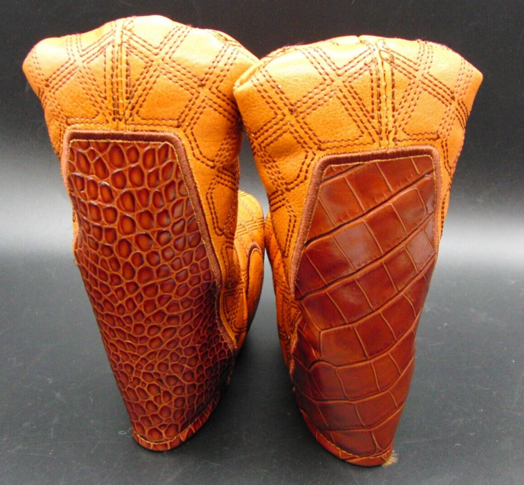 Luxury PSYKO GOLF Croc-Effect Quilted Genuine Leather Putter Embossed Head Cover