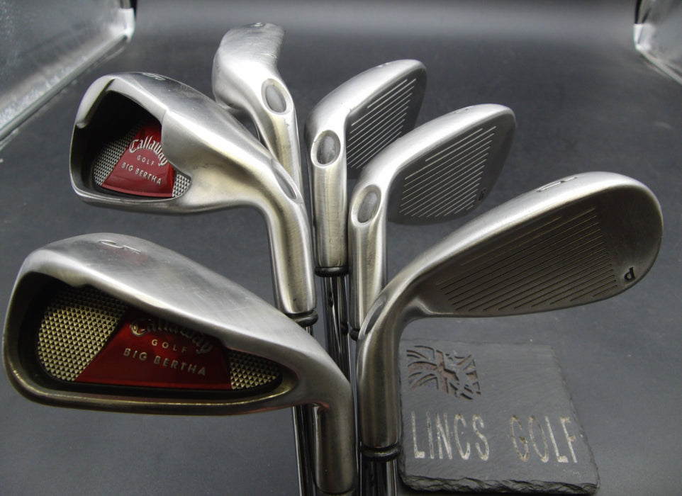 Set of 6x Callaway Big Bertha 2008 Irons 5-PW Stiff Steel Shafts Callaway Grips