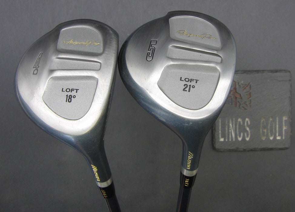 Set of 2 Mizuno TF-Pro 18° 4 Wood + 21° 5 Wood Extra Stiff Graphite Shafts