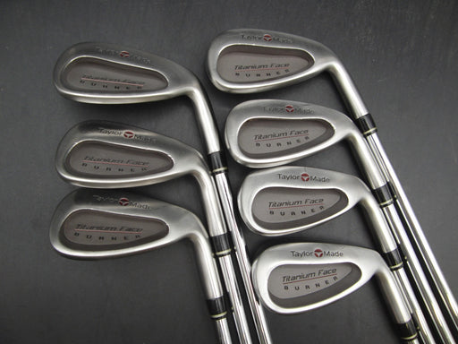 Set of 7x TaylorMade Titanium Face Burner Irons 4-PW Stiff Steel Shafts*