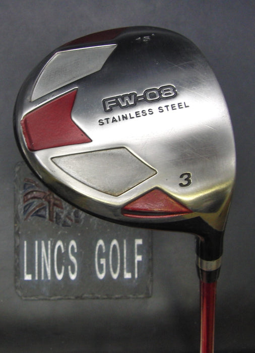FW-08 Stainless 15° 3 Wood Regular Graphite Shaft Izanahi Studio Grip