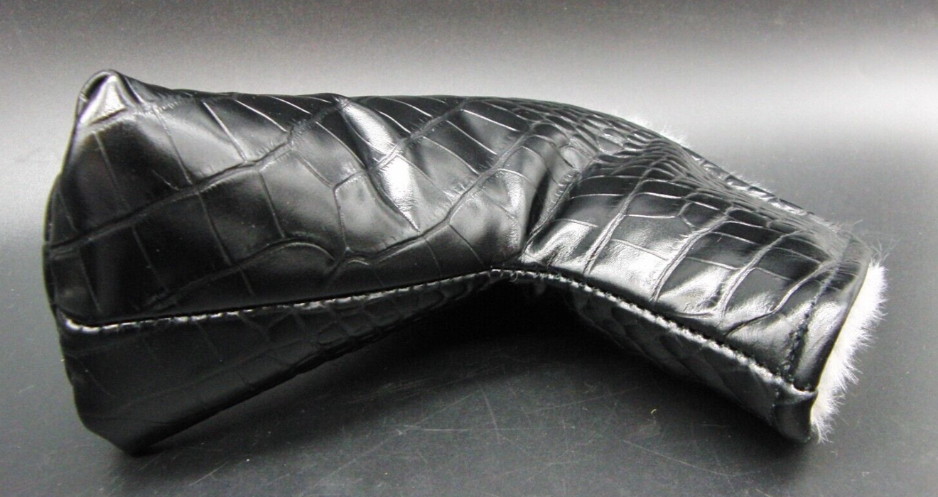 Luxury PSYKO GOLF Croc-Effect Embroidered Genuine Leather Putter Head Cover
