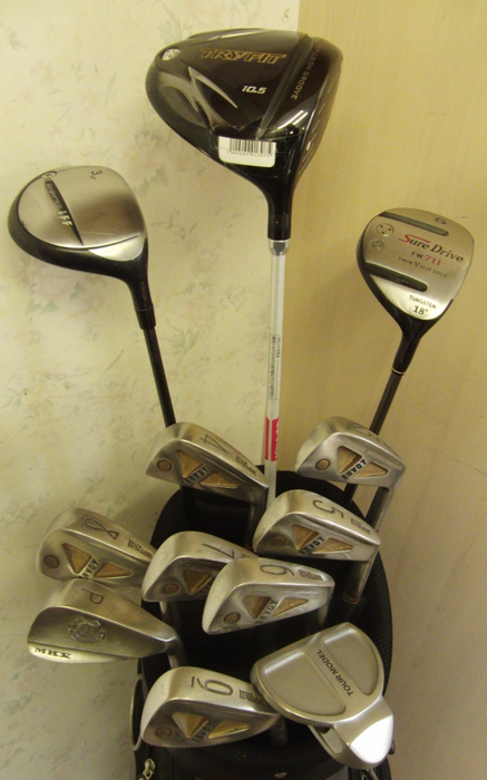 Set of Wilson Envoy 3-PW Irons + Try Fit Driver + 3 + 5 Wood + Tour Model Putter