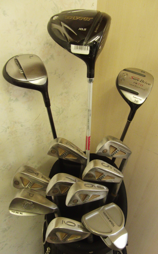 Set of Wilson Envoy 3-PW Irons + Try Fit Driver + 3 + 5 Wood + Tour Model Putter