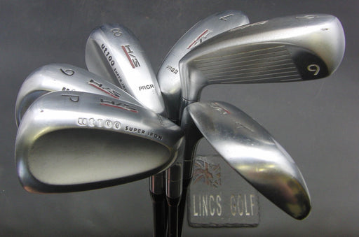 Set of 6x PRGR U+ 100 H/S Hybrid Irons 6-PW+AW Regular Graphite Shafts
