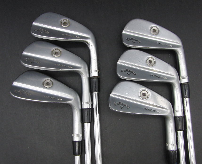 Set of 6x Callaway Apex MB 5-PW Irons Stiff Steel Shafts Black Grips