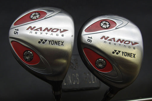 Set of 2 Yonex NanoV Nextage 3+5 Woods Regular Graphite Shafts Bolux Grips