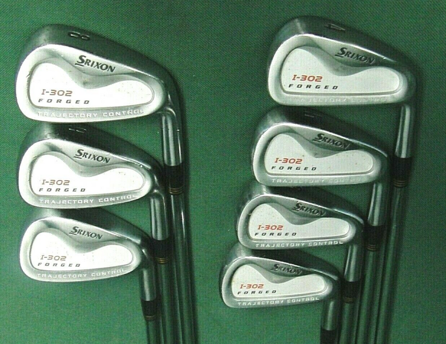 Set Of 7 x Srixon I-302 Forged Irons 4-PW Stiff Steel Shafts Mixed Grips