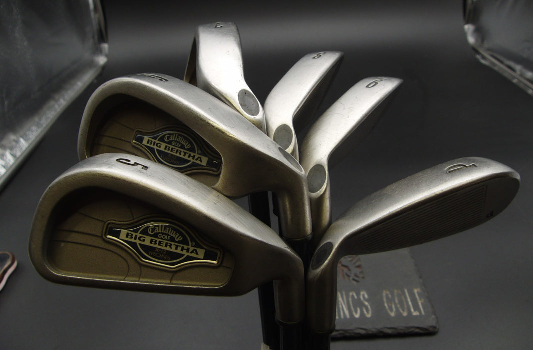 Set of 6x Callaway Big Bertha X-12 Irons 5-PW Stiff Graphite Shafts C/W Grips*