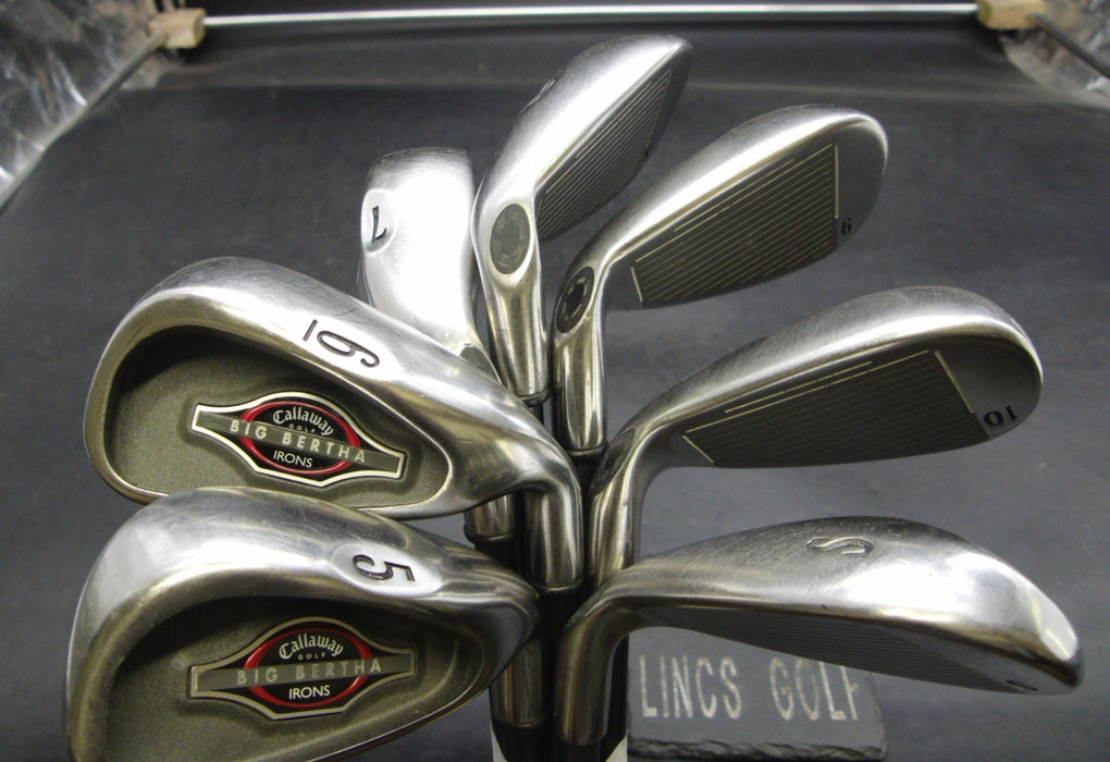 Set of 7x Callaway Big Bertha 2002 Irons 5-10+SW Regular Graphite Shafts*