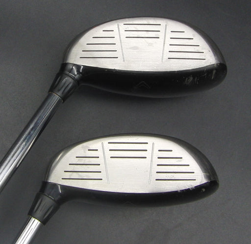 Set of 2 Callaway X DRS 18° 2+ 24° 4 Hybrids Stiff Steel Shafts Callaway Grips*