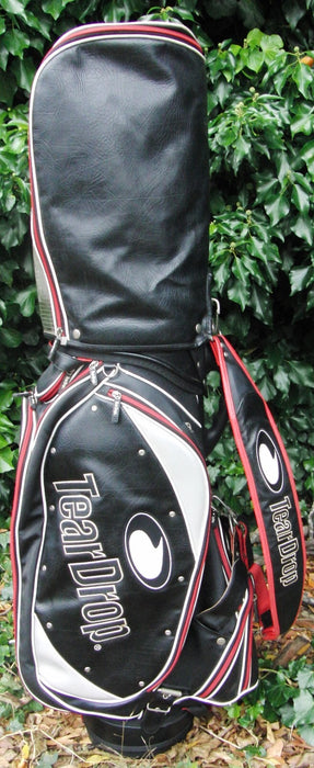 4 Division Tear Drop Cyber Crown Black Strap Rain Cover Cart Carry Golf Club Bag