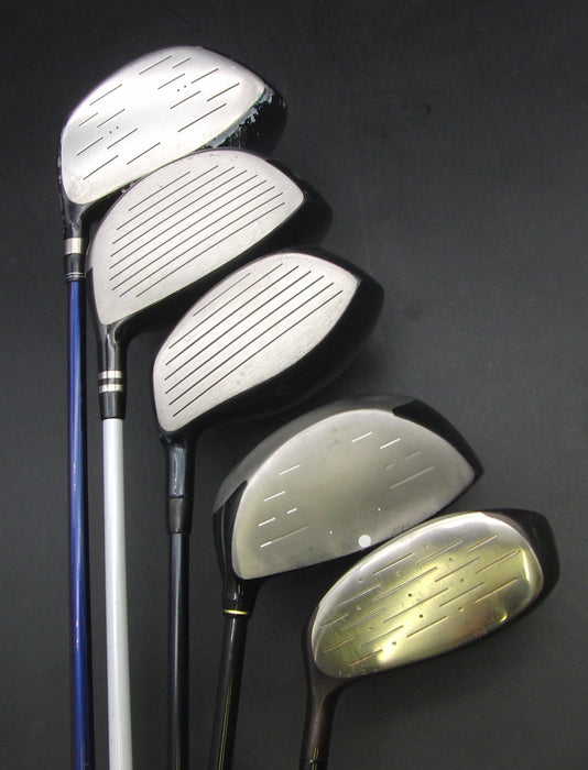Set of 5x Multi Brands Drivers Stiff & Regular Graphite Shafts Black Grips