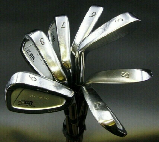 Set of 7 X Japanese PRGR Data 801 Forged Irons 5-SW Stiff Flex Steel Shafts