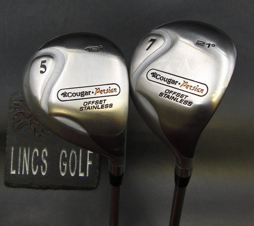 Ladies Set of 2 Cougar Persian Stainless 18° 5 &21° 7 Wood Ladies Graphite Shaft