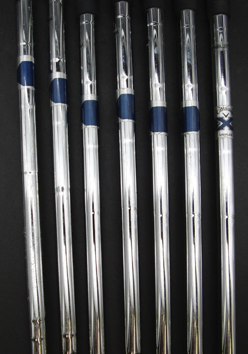 Set of 7x Callaway X20 4-PW Irons Uniflex Steel Shafts Callaway Grips*