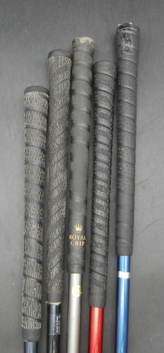 Set of 5x Multi Brands Drivers Regular Graphite Shafts Royal Grip + Black Grips