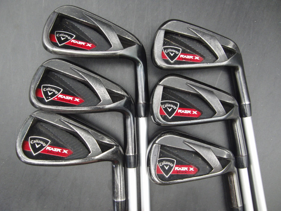 Set of 6x Callaway RAZR X Black Irons 5-PW Senior Graphite Shafts Callaway Grips