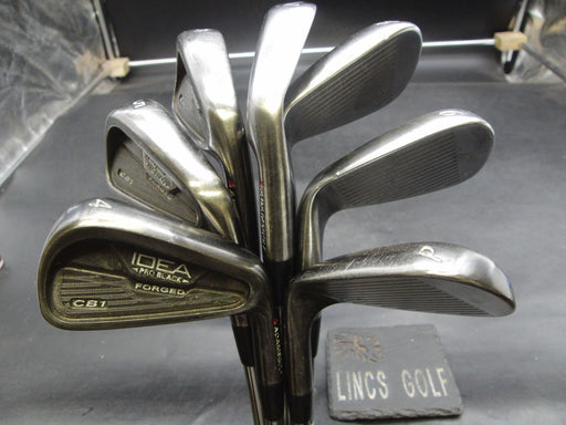 Set of 7 x Adams Idea Pro Black CB1 Irons 4-PW Regular Steel Shafts Mixed Grips*