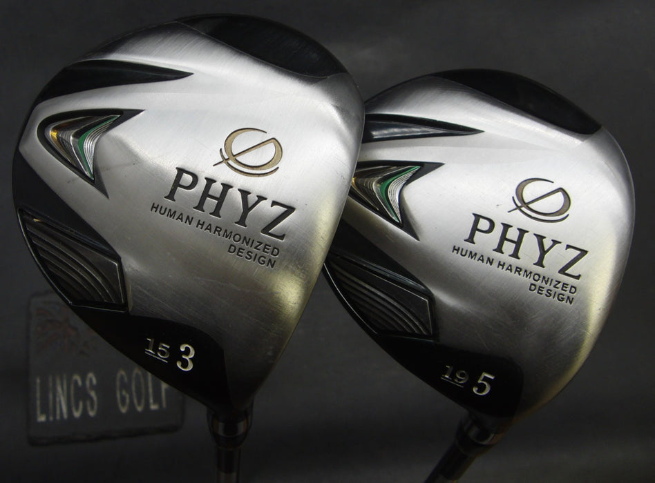Set of 2 PHYZ Human Harmonized Design 15° 3 +19° 5 Woods Regular Graphite Shafts
