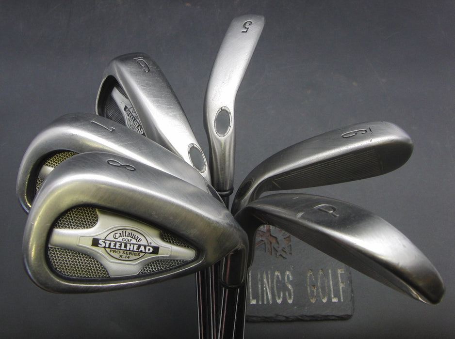 Set of 6x Callaway Steelhead Pro Series X-14 Irons 5-PW Stiff Steel Shafts