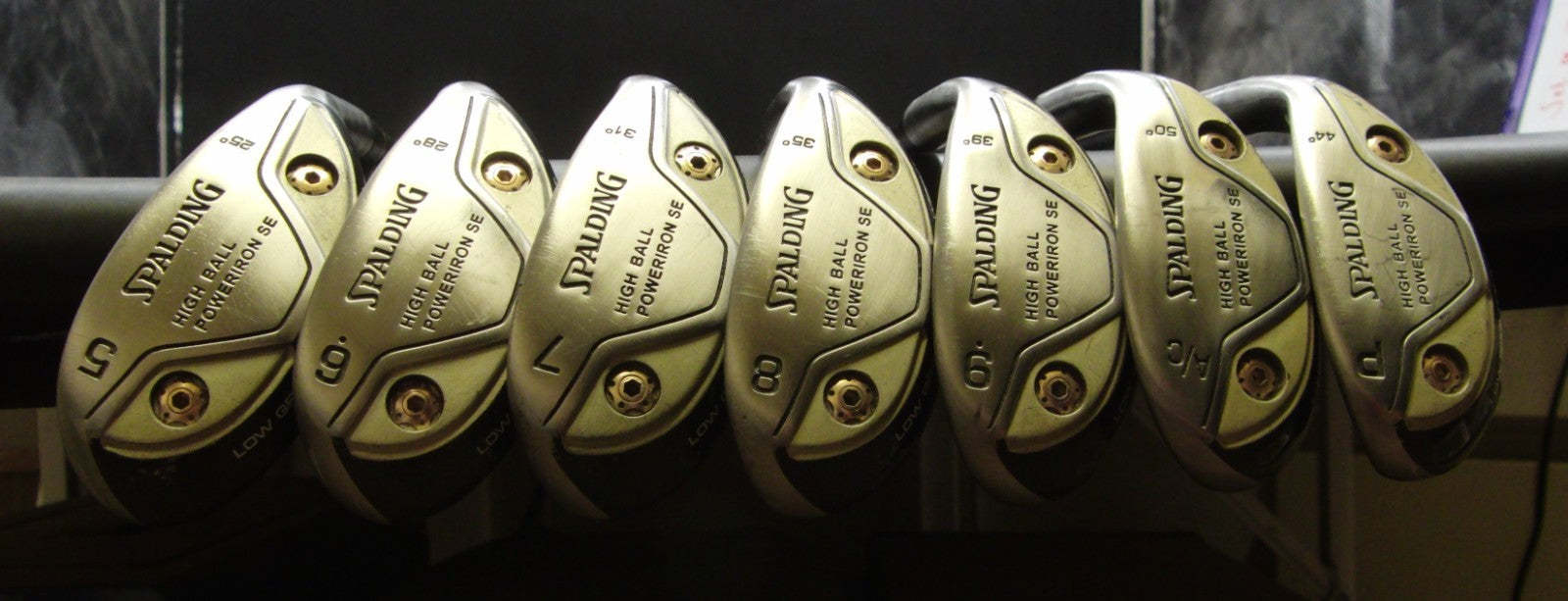 Set of 7 x Spalding High Ball Irons 5-PW+GW Regular Graphite Shafts
