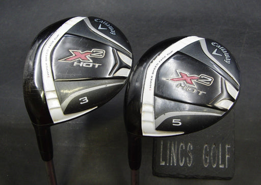 LeftHanded Ladies Set of 2 Callaway X2 Hot 3 & 5 Woods Ladies Graphite Shafts