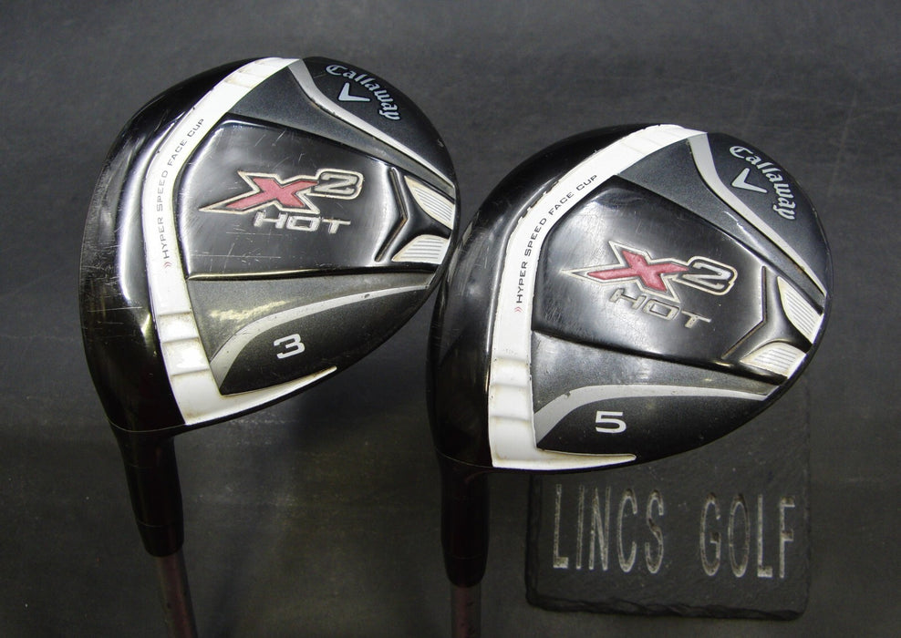 LeftHanded Ladies Set of 2 Callaway X2 Hot 3 & 5 Woods Ladies Graphite Shafts