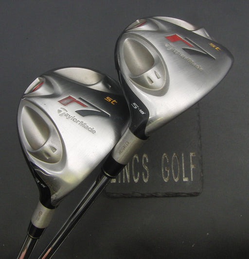 Set of 2 TaylorMade R7 ST 15° 3+18° 5 Woods Stiff Steel Shafts Taylormade Grips*