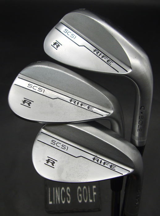 Set of 3 Rife SCS1 Wedges Regular Steel Shafts Champkey Grips