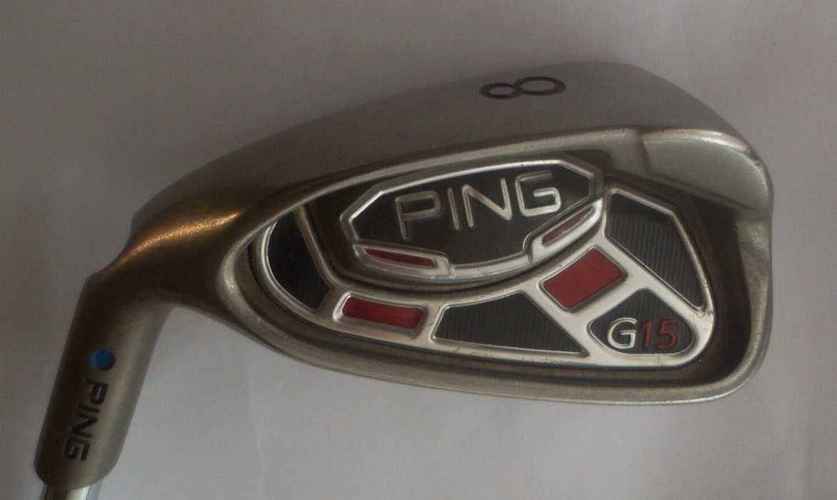 Left Handed Ping G15 Blue Dot 8 IRON   Ping AWT Regular Steel Shaft, Lamkin Grip