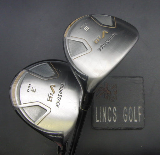 Set of 2 Bridgestone Tourstage ViQ 15° 3+19° 5 Woods Regular Graphite Shafts