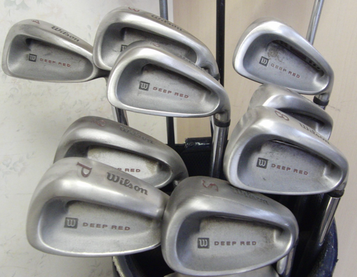 Set Of Wilson Deep Red 3-SW Irons + Driver + 3 + 5 Wood + Putter