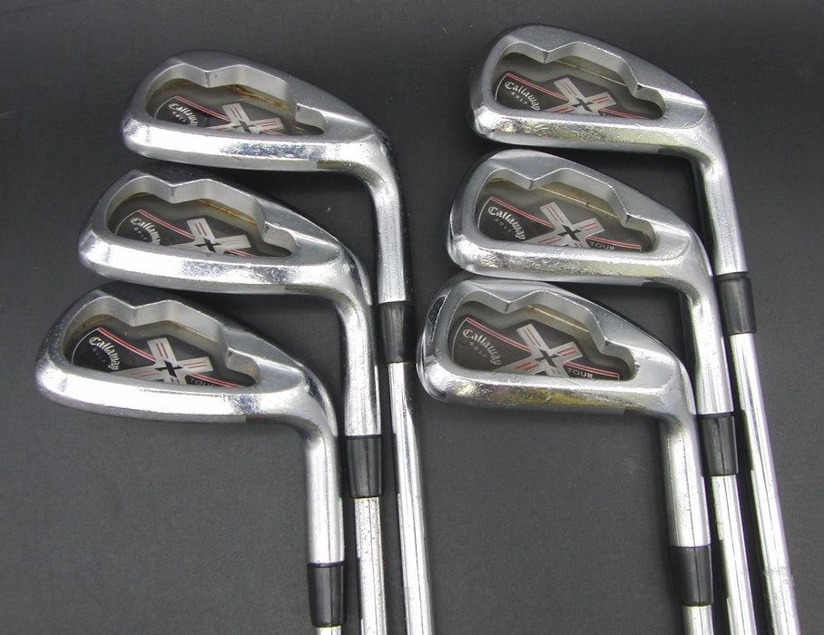 Set of 6x Callaway X Tour 5-PW Irons Stiff Steel Shafts Golf Pride Grips