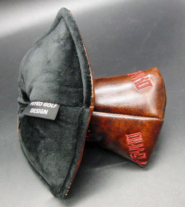 Luxury PSYKO GOLF Embroidered Vintage Look Genuine Leather Putter Head Cover