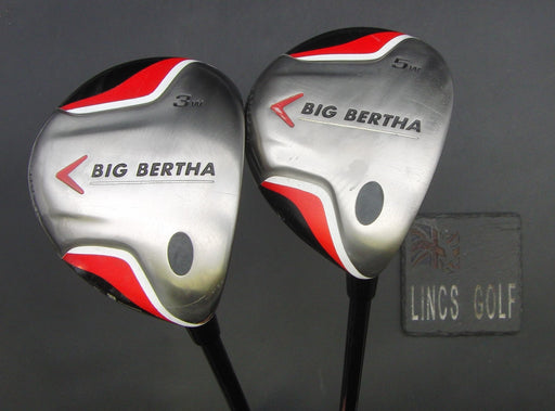Set of 2 Callaway Big Bertha 3 + 5 Wood Stiff Graphite Shafts Callaway Grips