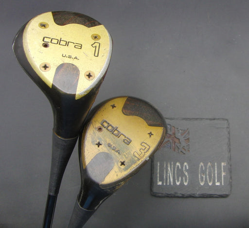 Set of 2 Cobra USA 3 Wood + Driver Regular Graphite Shafts Black Grips