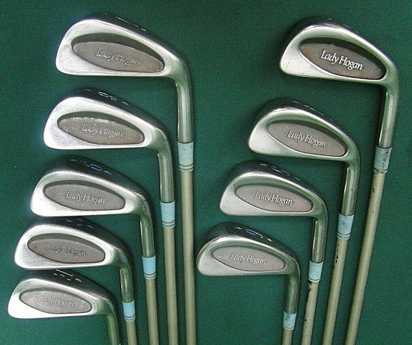 Ladies Set of 9 x Lady Hogan Irons 3-SW Ladies Graphite Shafts Chamois Grips
