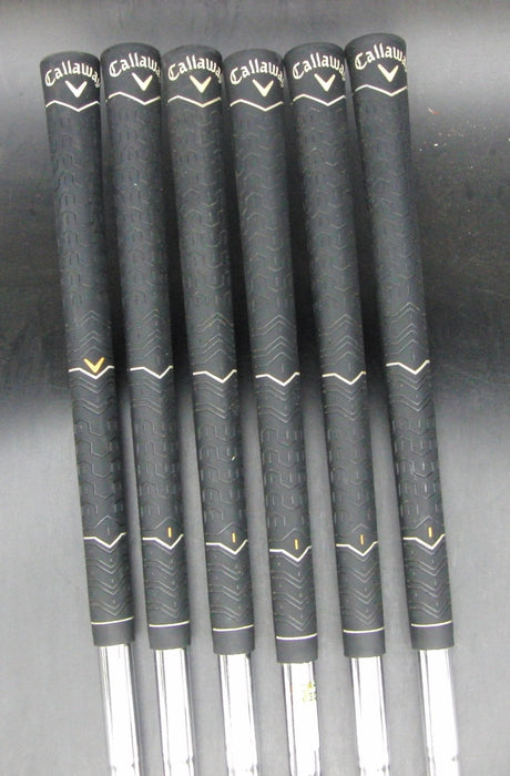Set of 6x Callaway RAZR X Black Irons 5-PW Stiff Steel Shafts Callaway Grips*