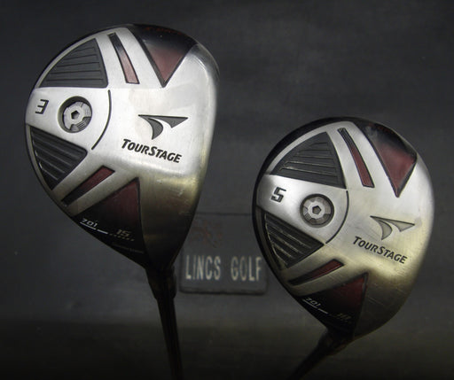 Set of 2 Bridgestone TourStage 701 3+5 Woods Stiff Graphite Shafts with Grips