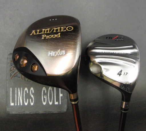 Set of 2 Hexus ALM/NEO Proud Driver & 17º 4 Wood Stiff Graphite Shafts
