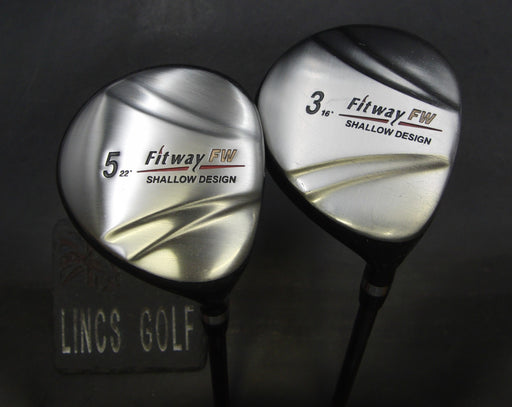 Set of 2 Fitway Shallow Design 16° 3+22° 5 Woods Regular Graphite Shafts