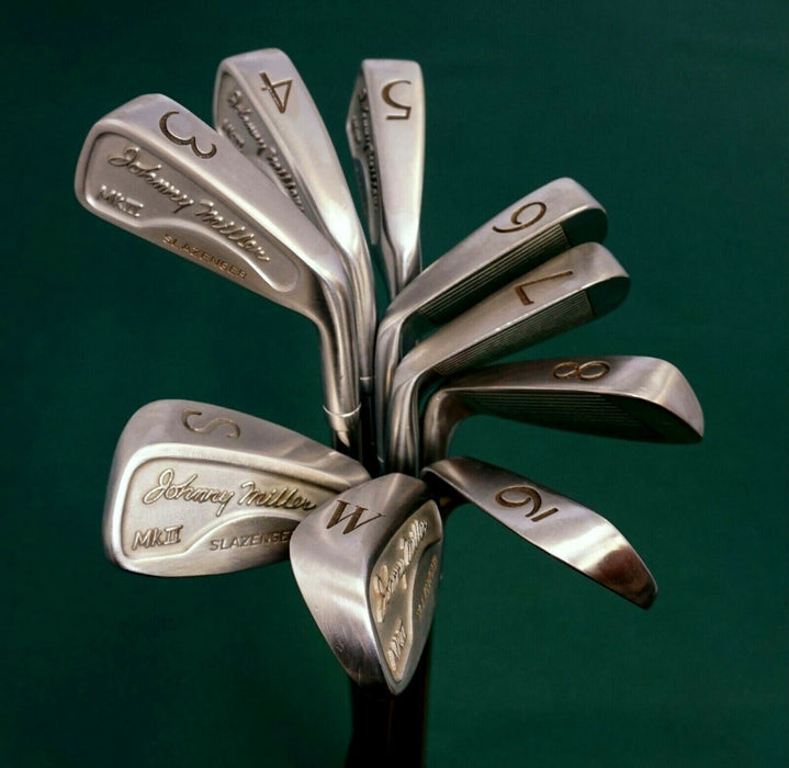 Vintage Set Of 9 x Slazenger Johnny Miller MKII Irons 3-SW Regular Steel Shafts