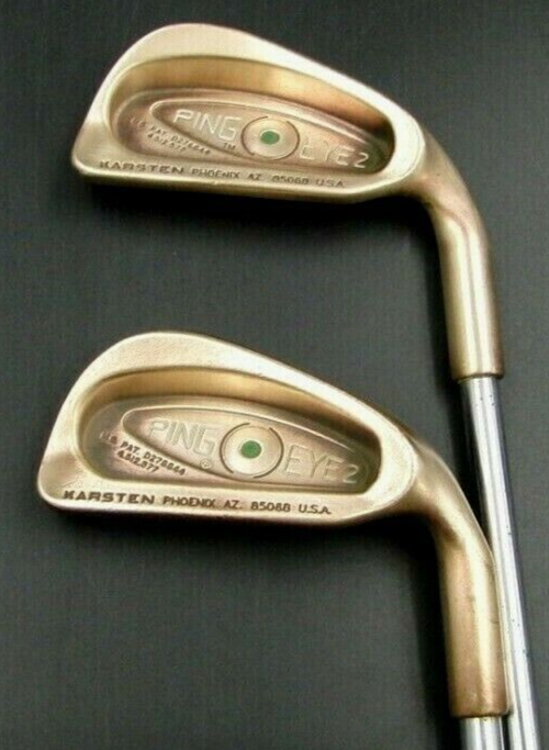 Set of 2 x Ping EYE2 Green Dot BeCu 3 + 4 Irons Regular Steel Shafts